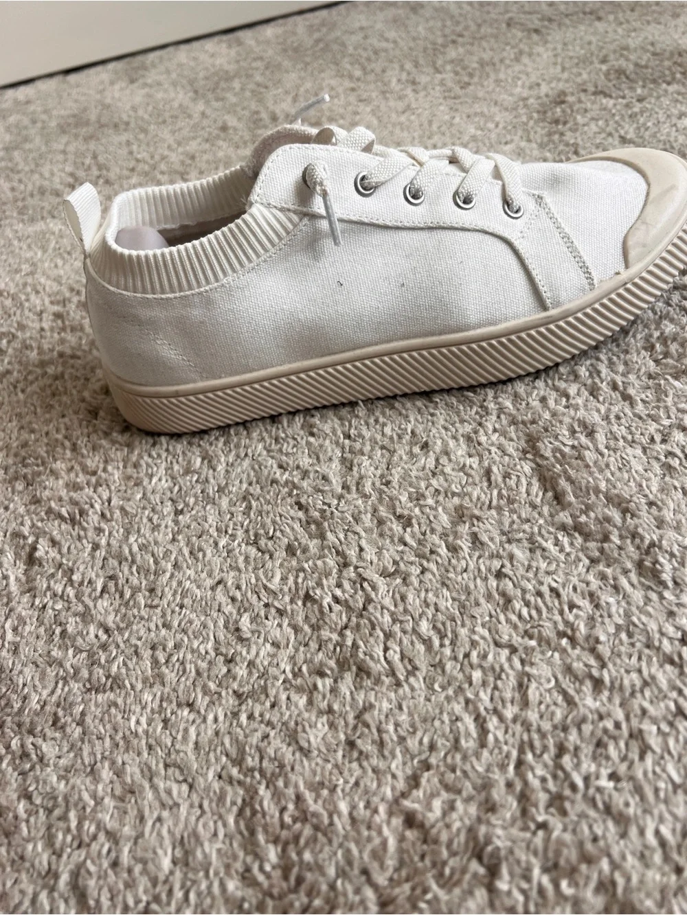 torrid Off-White Canvas Lace-Up Sneakers